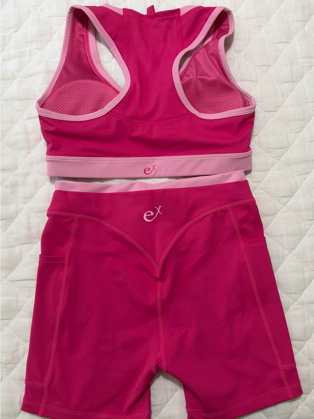 *LIKE NEW* Expntl Athletics Sports Bra & Shorts Set - Pink Panther - Size Small - Picture 2 of 10